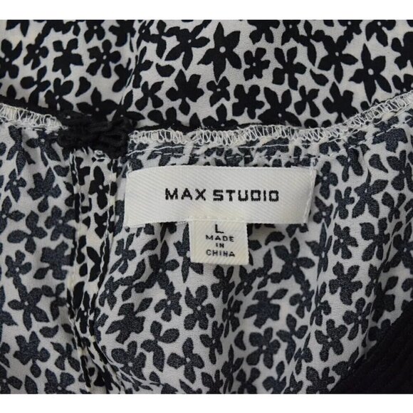 MAX STUDIO FLORAL CUT OUT FRONT PEPLUM BLOUSE TOP - Picture 6 of 7